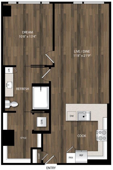 Portland Astoria Apartments in Portland, Oregon A18 Floor Plan
